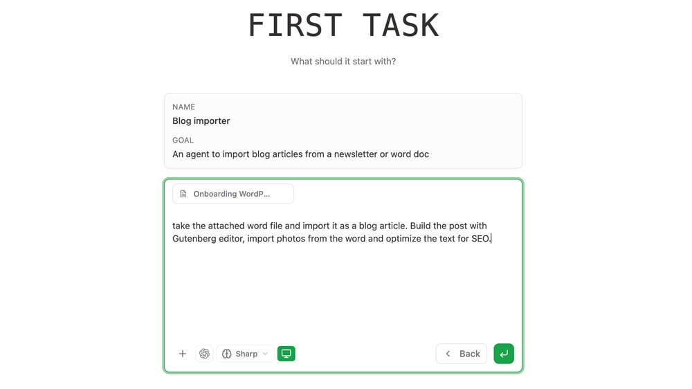 Godmode Agent First Task